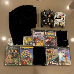 Nintendo GameCube games and controllers