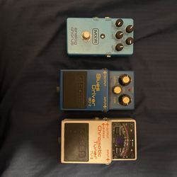 MXR Super Chorus, Boss Blues Driver, Boss Chromatic Tuner