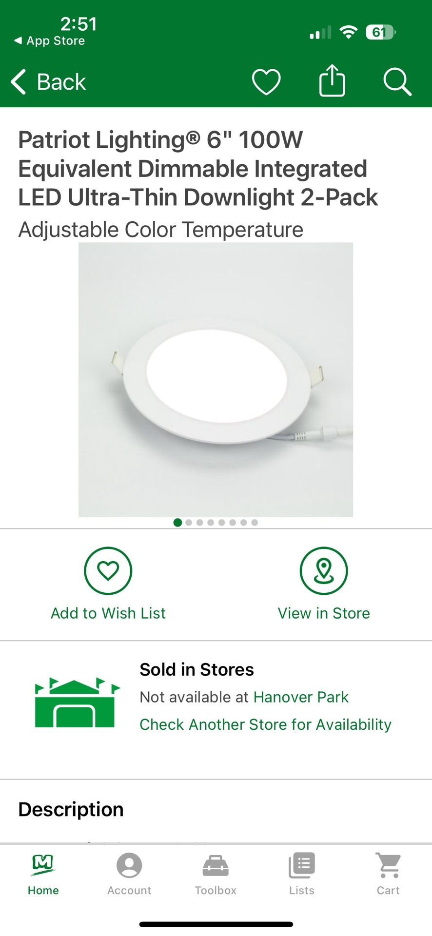 Patriot Lighting® 6" 100W Equivalent Dimmable Integrated LED Ultra-Thin Downlight 2-Pack