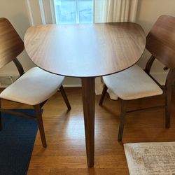 Pending - Walnut Dining Set For 2 (table + 2 Chairs)