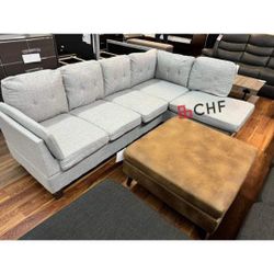 Linen Modern Sectional Sofa With Right Facing Chaise 
