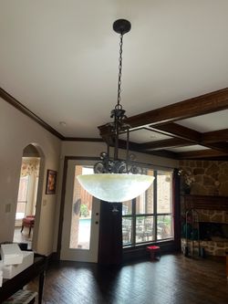 pendant chandelier, solid iron $150