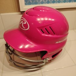 Rawlings Solid Pink Softball, Baseball, Batting Helmet Size S - M
