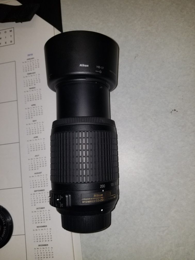 Nikon 18-55mm, 55-200mm, canon backpack