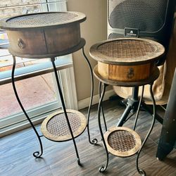 Two Vintage Side Tables Adorable Antique