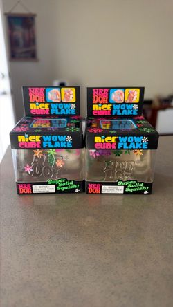 Needoh Nice Cube Wow Flake Squish Toy x2