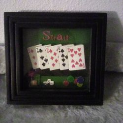 Poker Casino Playing Cards Shadow Box