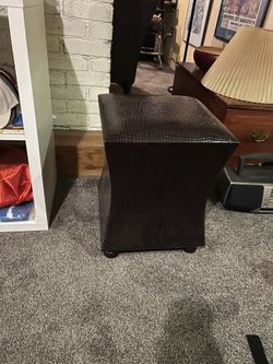 Modern Dark Brown Storage Ottoman Footstool 