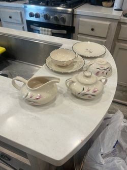 Ceramic Tea Set with Floral Tulip Pattern