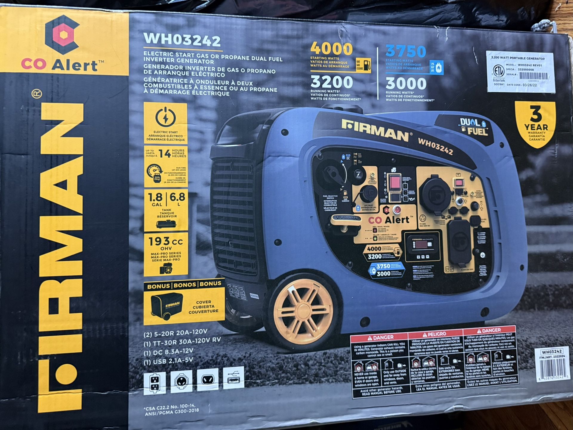 Generator firman 3200 Running New