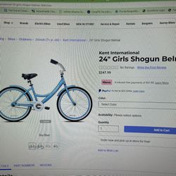 24” Girls Shogun Belmar Cruiser And Helmet For Charity Donation