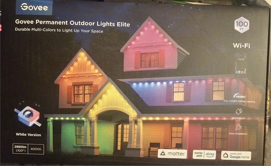 Govee 100ft RGBICW White Permanent Outdoor Lights Elite