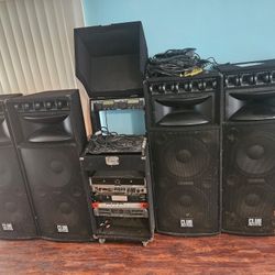 DJ / PA Sound System – Club Pro Speakers + Amp Rack (Loud & Powerful)