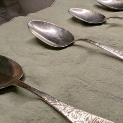Antique Victorian Sterling Silver Teaspoons - Bright-Cut Floral (Set of 4)