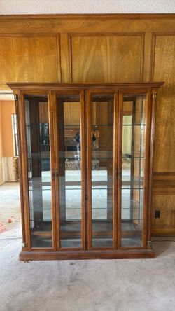 Solid Wood Glass Curio