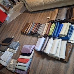 Lot Of LEATHERS, VELVETS, AND OTHER ULPOSTERY 