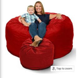 Beanbag Chair w/ Footstool