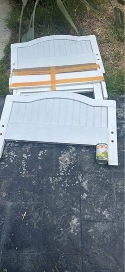 White Wood Bed Headboard Panels