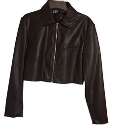 Zara leather jacket size medium
