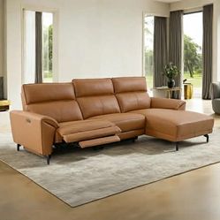 New Luxury Top Grain Leather Power Recliner Sectional Couch / Free Delivery 