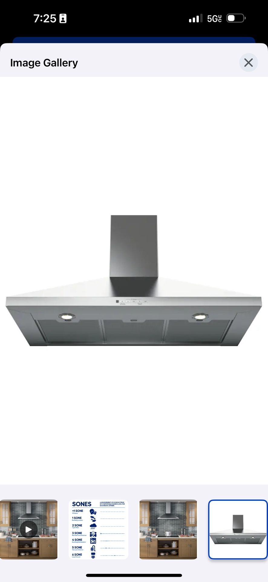 GE 36 inch Convertible 350-CFM Stainless steel Wall-Mounted Range Hood with Charcoal Filter