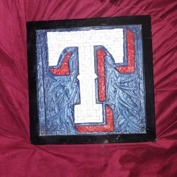 Texas Rangers Hanging Plaque Hand Made With Tile.