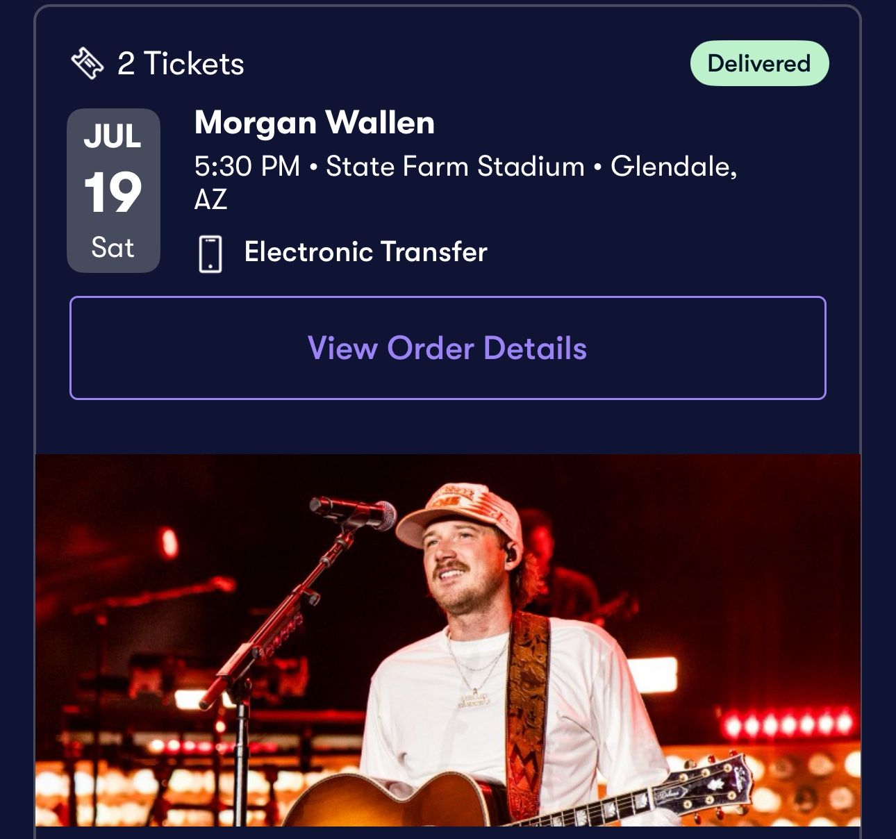 (2) Morgan Wallen tickets $300 Each OBO