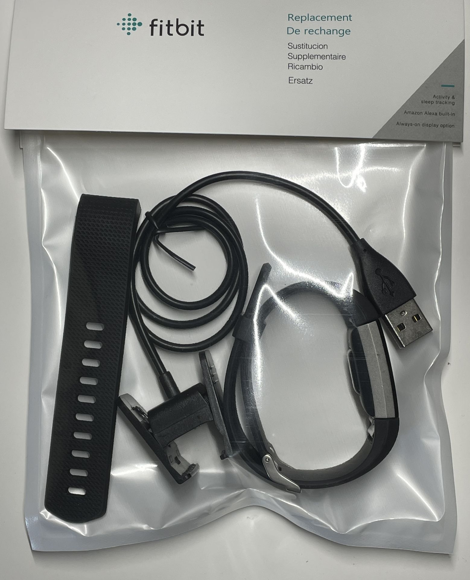 New Fitbit Charge 2 Heart Rate Black Fb407sbks L/S BAND 