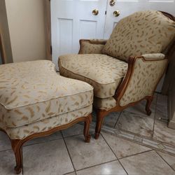 Beautiful Custom Hancock And Moore Bergere Chair And Ottoman From  Richard Honquest- Like New 