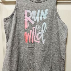 girl's "Run Wild" heather gray cotton blend tank top