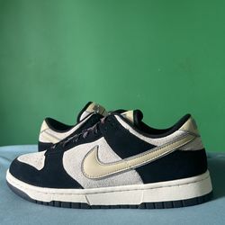 Nike Dunk Low Black Suede Team Gold Size 11