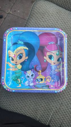 Paper party plates, shimmer, and shine