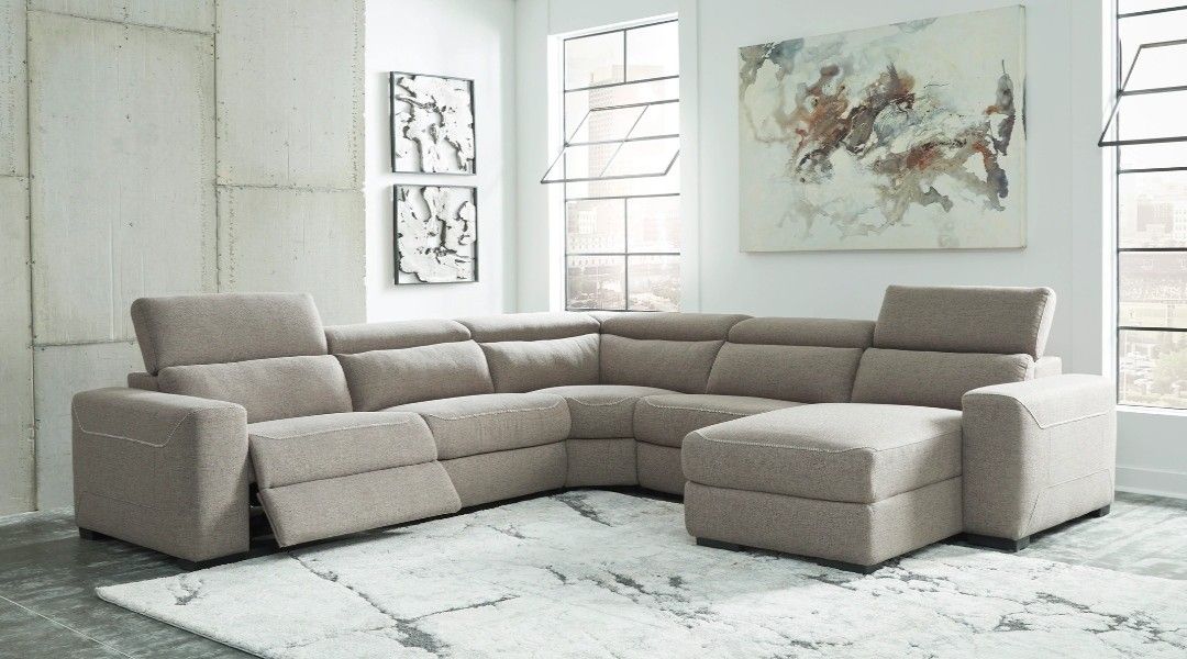 Mabron Gray Raf Power Recliner Sectional