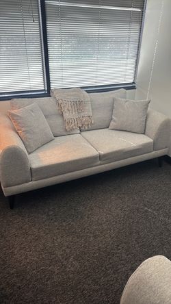 Light Gray Fabric One Two-Seat Sofa One 1 seat Set
