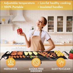 35” Electric Portable Nonstick Teppanyaki Hibachi Grill Leurex Extra Large Table
