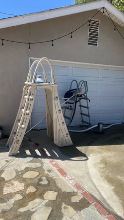 Pool ladders and pump