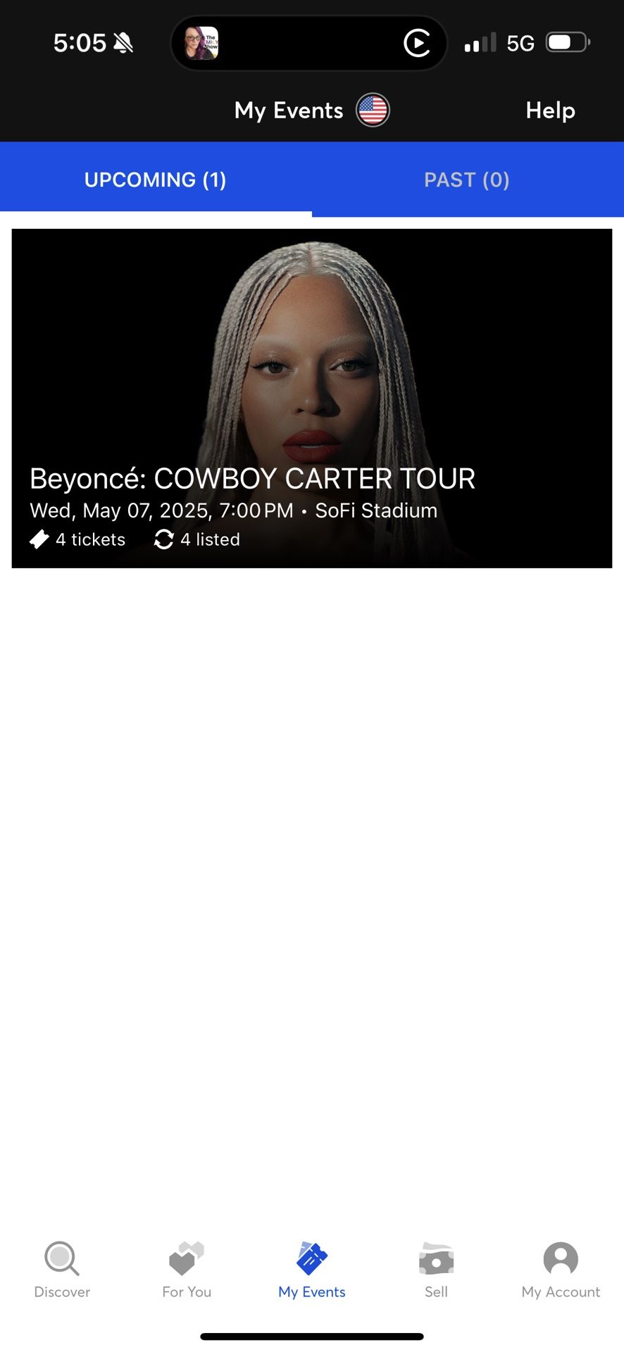 Beyonce Cowboy Carter 5/7 Sofi $250e