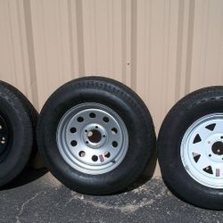 Trailer Tires And Rim Assembly 13, 14, 15 And 16 Inch, Spare Tire