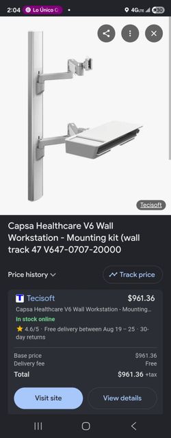 Capsa Healthcare V6 Wall Workstation Mounting Kit