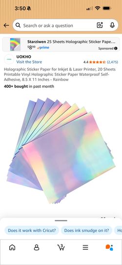 Holographic sticker paper