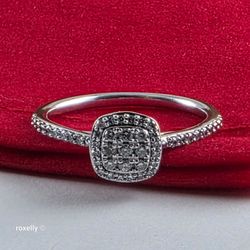 10K White Gold Genuine Diamond Halo Ring 1/4 CTW Size 7, Solid Gold!/ Anillo de Oro Blanco con Diamantes! 👌🎁Post Tags: 10k 14k