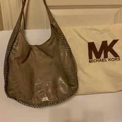 Michael Kors Vintage Hobo Bag In Gun Metal Color 