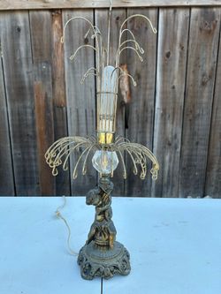 VINTAGE Hollywood Regency Cherub Fountain Lamp – Mid-Century Statement Piece