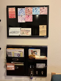 Black Wall Wood Organizer Set
