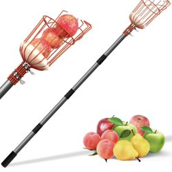 Adjustable Metal Fruit Picker Pole Stick with Basket Size 12 feet New Condition