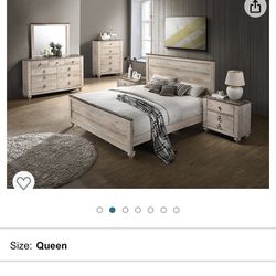 King Size Bed Frame + Lg Dresser With Mirror 