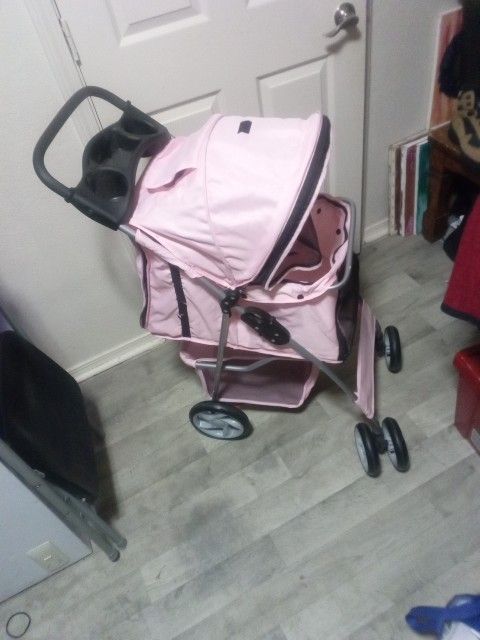 Pet Stroller For 2 Small