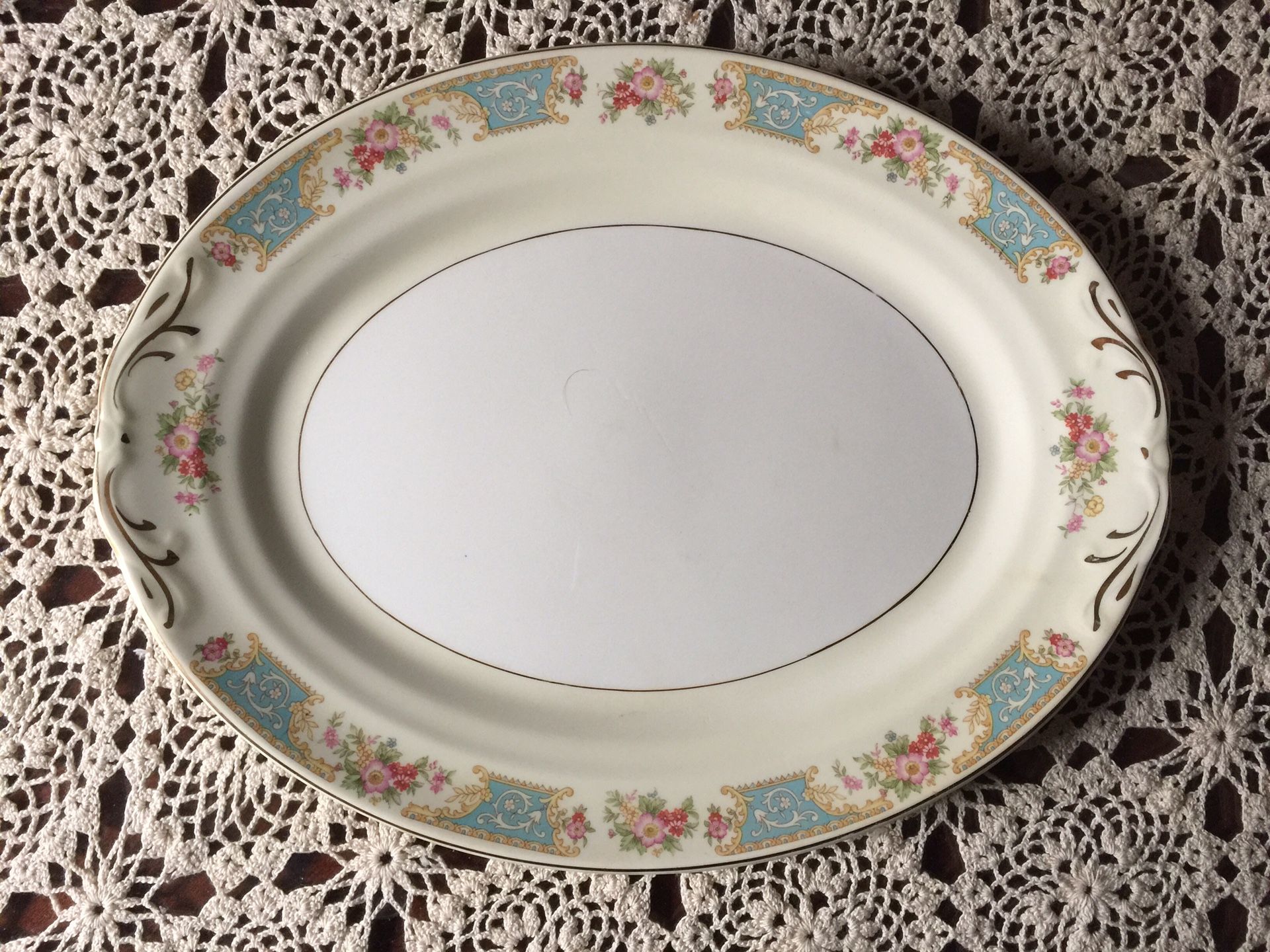 Antique Serving Platter by Crown Potteries