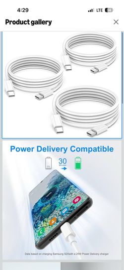 USB C to USB C Charger Cable 6ft 60W for Apple Long Type C Fast Charging Cord for iPhone 16/Pro Max/Plus/15 for MacBook Pro 2020 IPad Pro12.9/11 for i