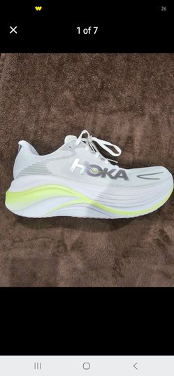Hoka Running Sneaker White Neon Yellow